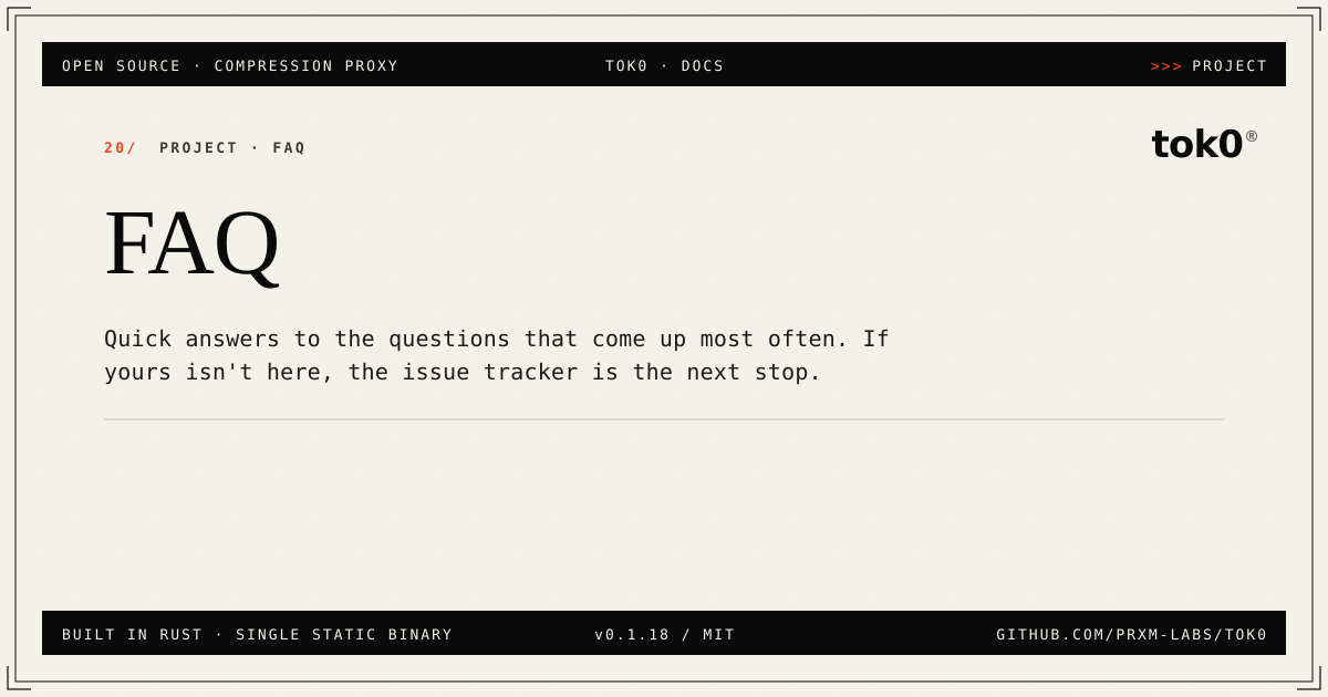 FAQ — tok0 docs