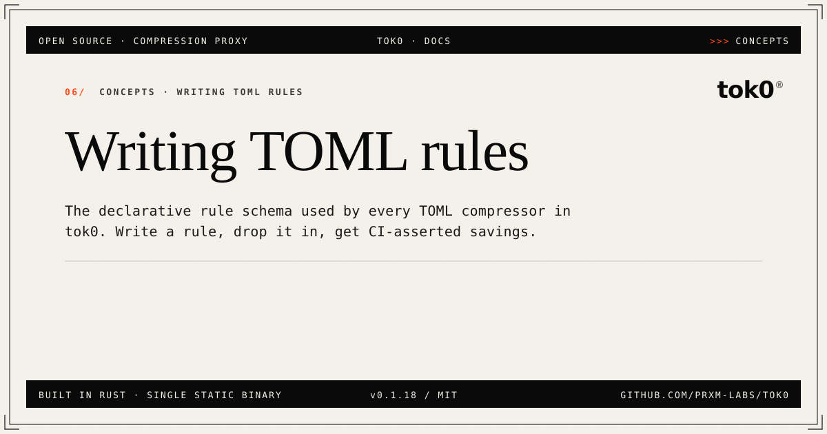 Writing TOML rules — tok0 docs
